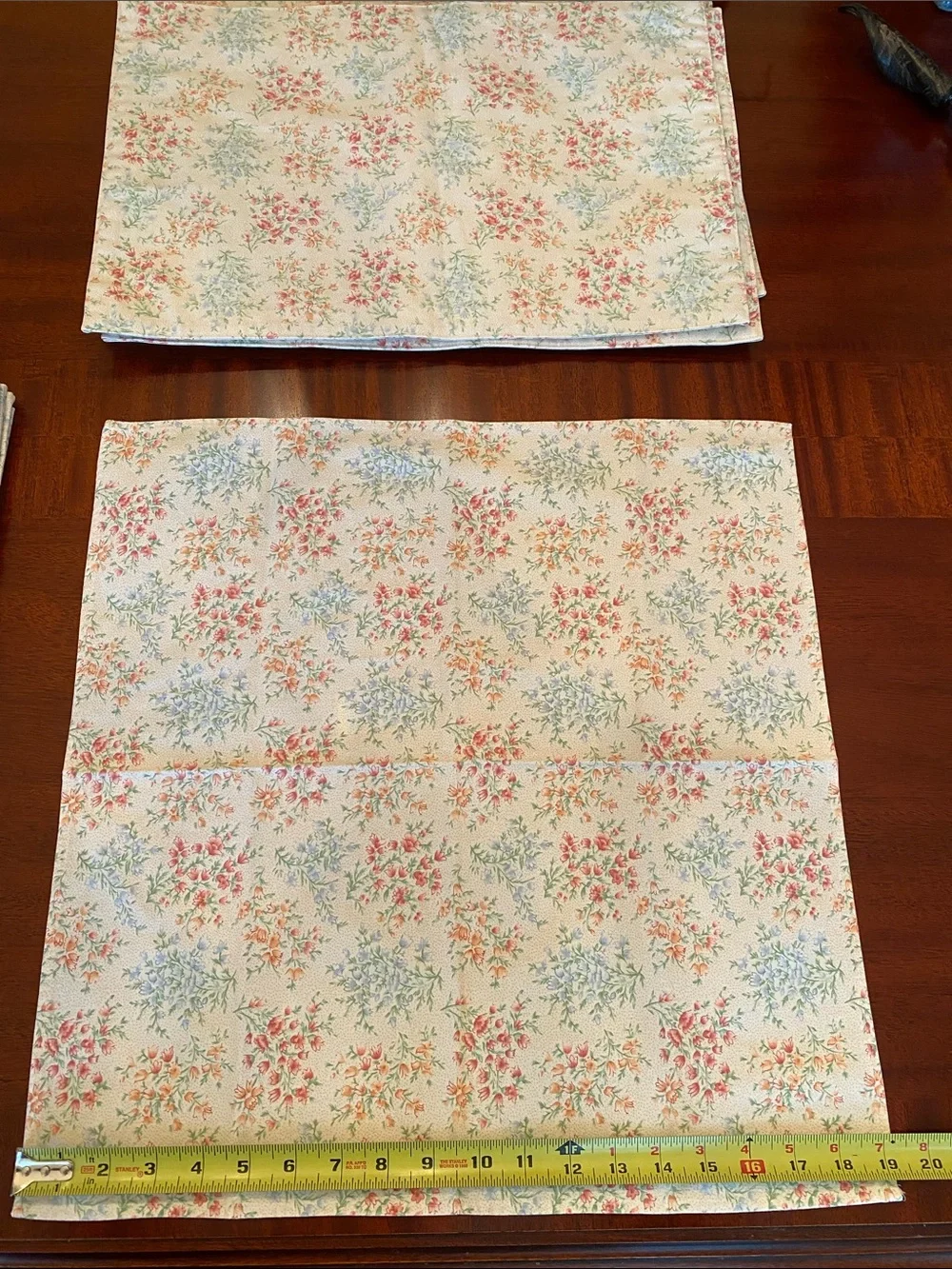 Longaberger Vintage Blossom Floral Cotton Placemat and Napkin Set of 6